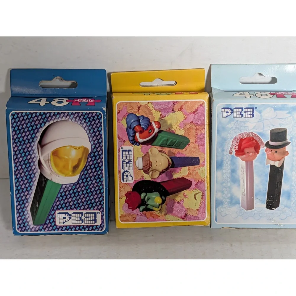 PEZ 48 Piece Puzzle Lot of 3 Squibbles Bride Groom & PEZ Designs